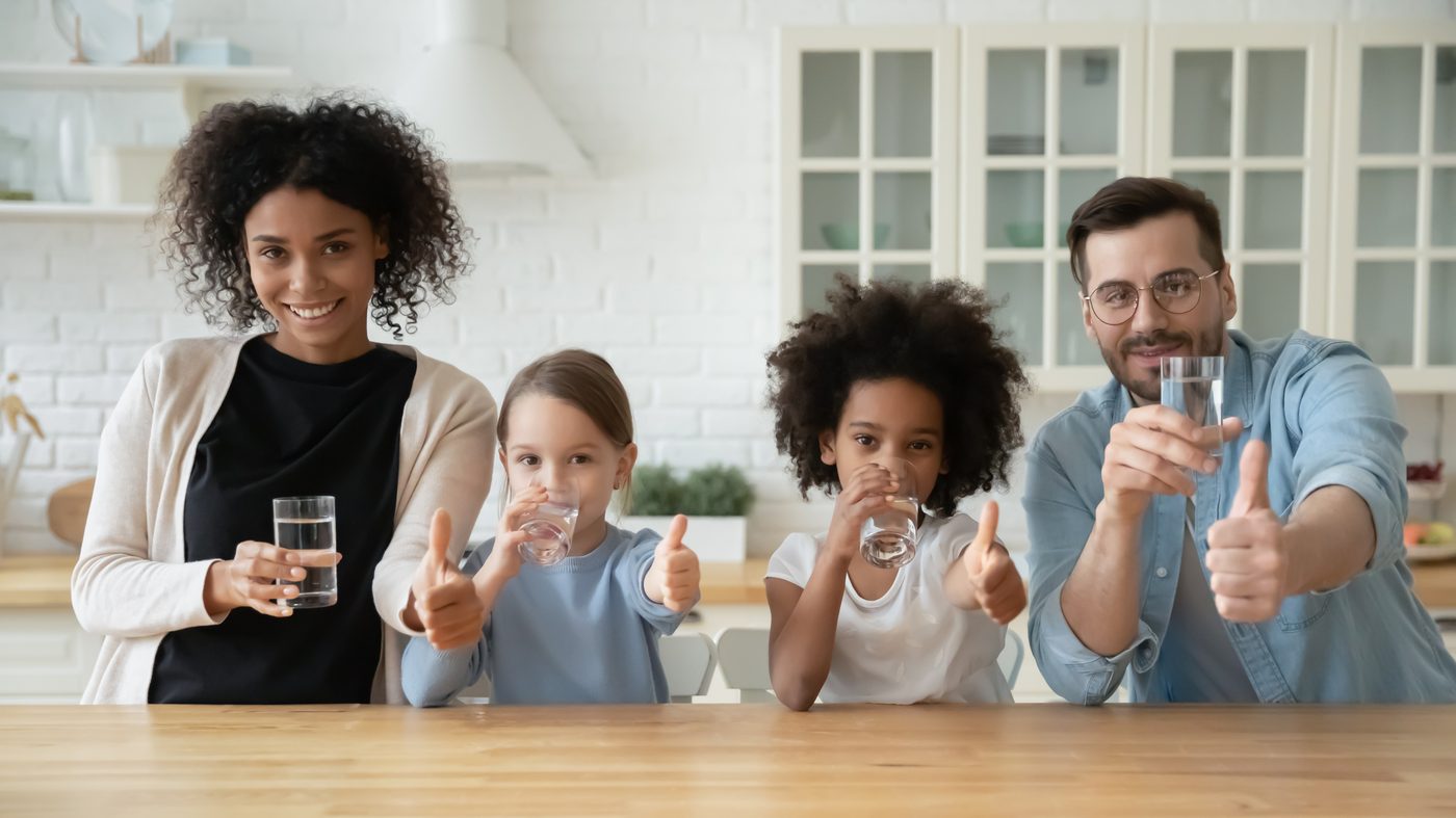 A family enjoying quality tap water at home